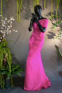 ONE SHOULDER FUCSIA GOWN