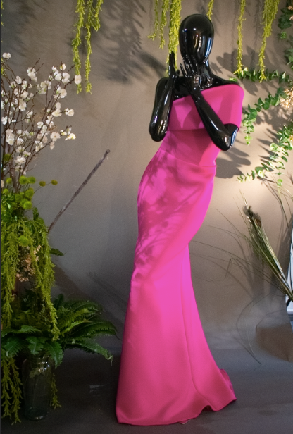 ONE SHOULDER FUCSIA GOWN