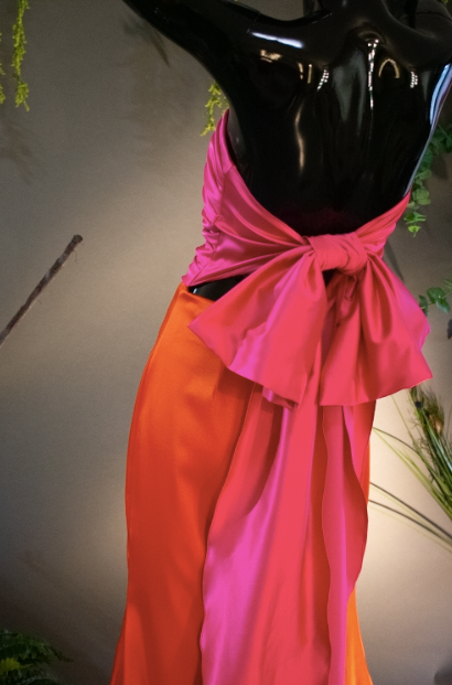 ORANGE AND PINK WITH A BOW