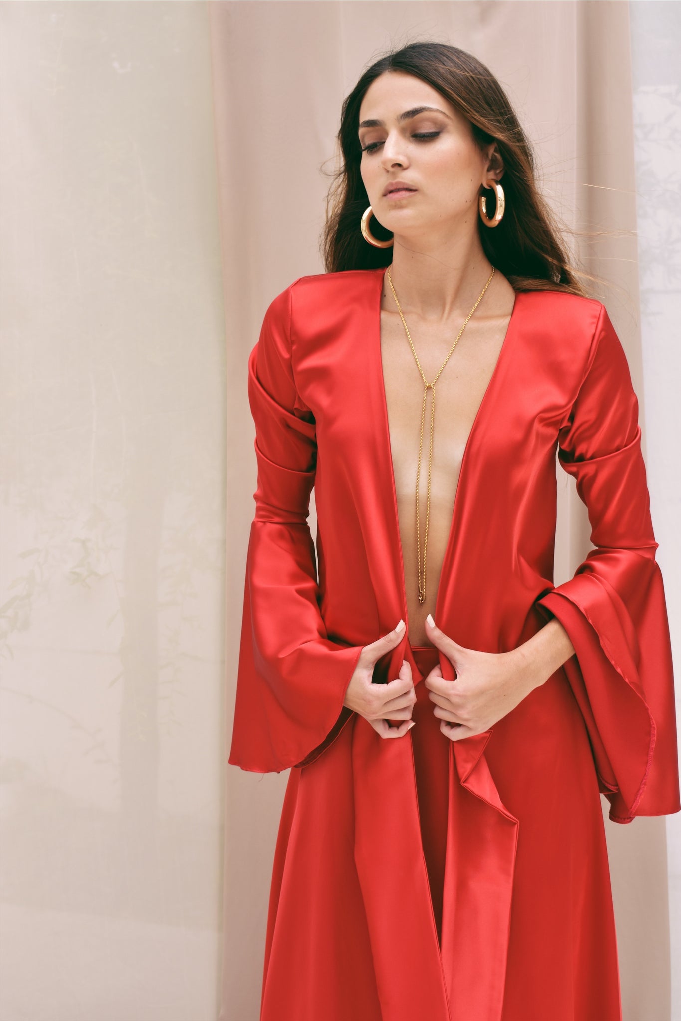 BASIC BOHO TOP IN RED