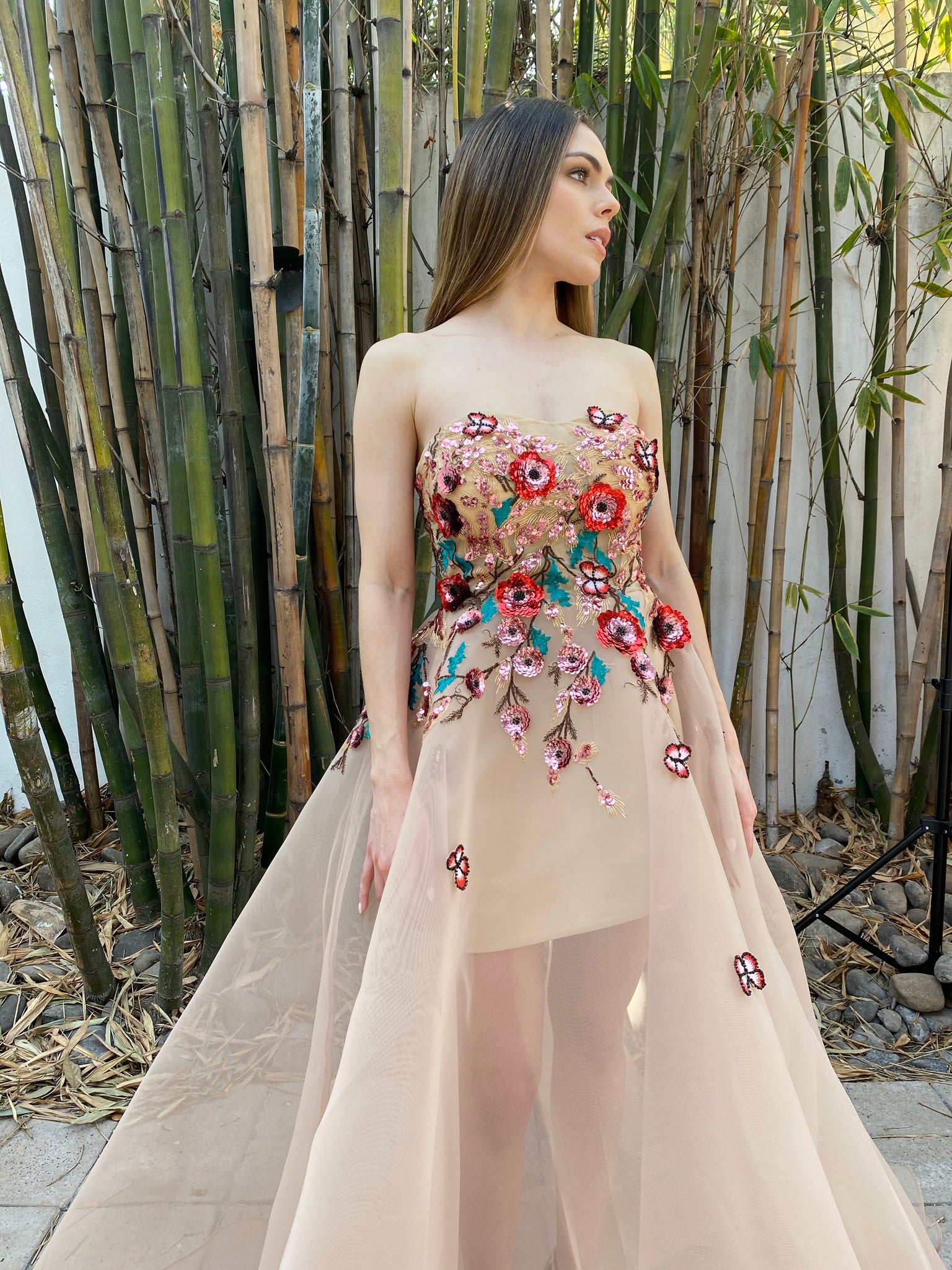 Colorful embroidery gown