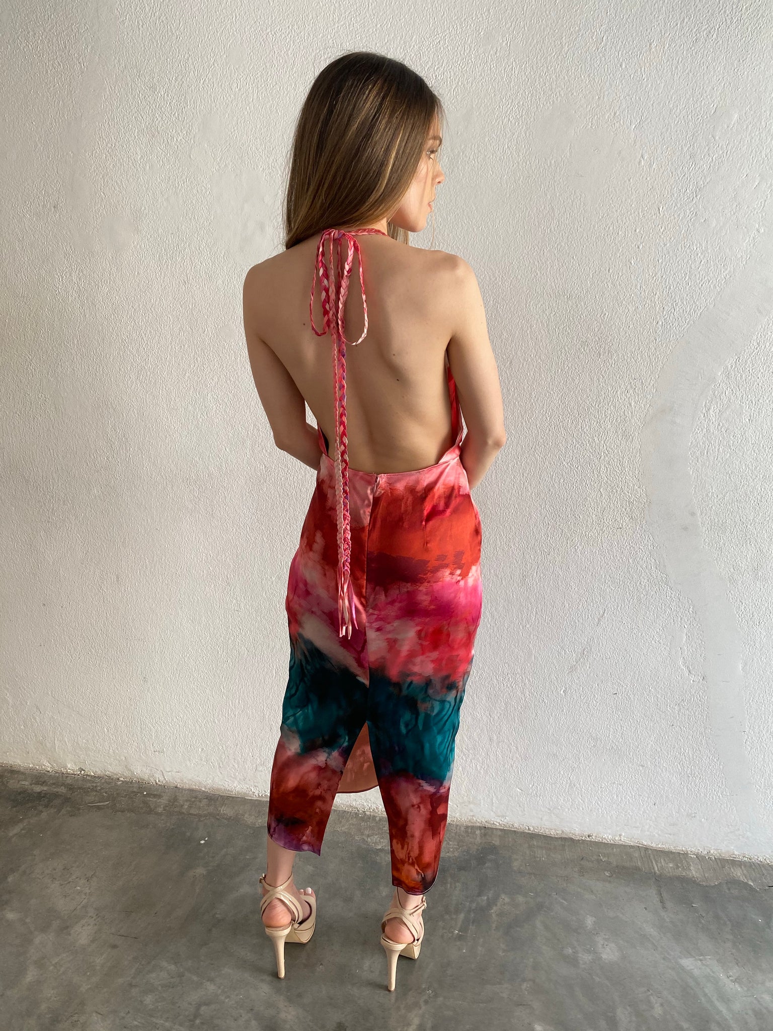 The tiedye midi silk dress