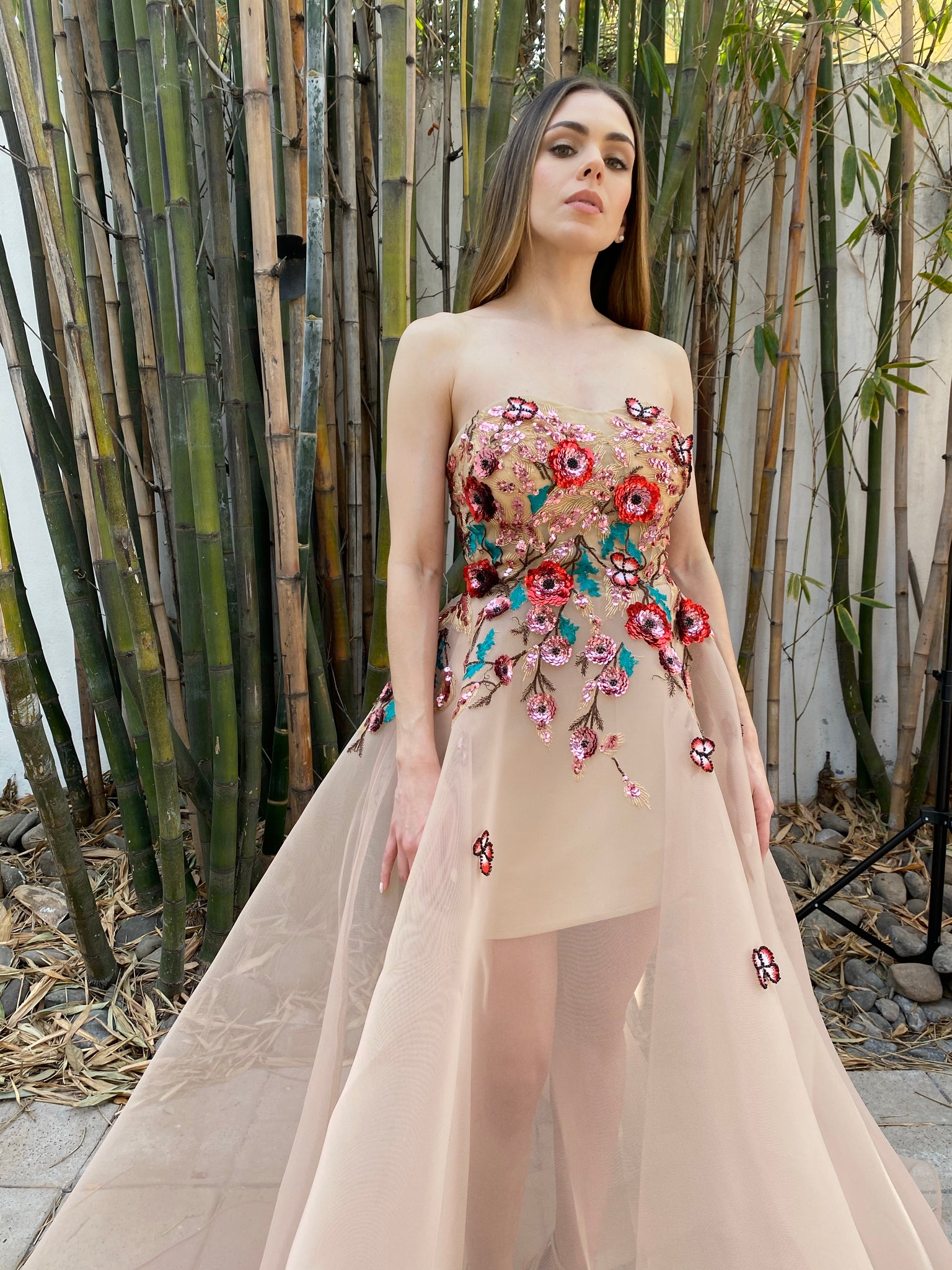 Colorful embroidery gown
