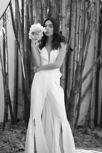 Deep v neck jumpsuit